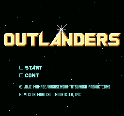 Outlanders (NES) screenshot: Title screen