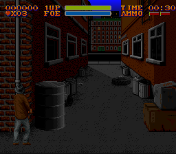 The Untouchables (SNES) screenshot: Downtown Shootout