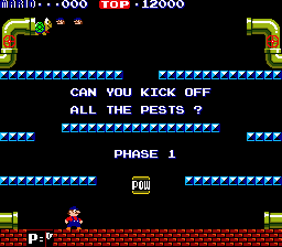 Mario Bros. (Arcade) screenshot: The first level begins