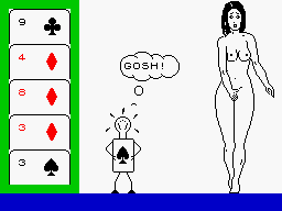 Animated Strip Poker (ZX Spectrum) screenshot: Gosh take II.