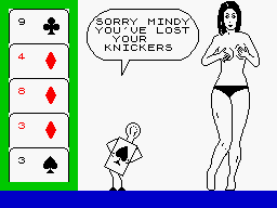 Animated Strip Poker (ZX Spectrum) screenshot: More oh boys coming!
