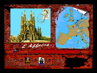 L'Affaire... (MSX) screenshot: Barcelona postcard