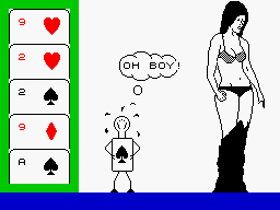 Animated Strip Poker (ZX Spectrum) screenshot: Oh boy - take IV