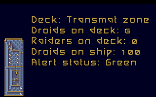 Paradroid 90 (Amiga) screenshot: Deck information