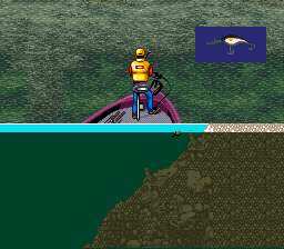 Mark Davis' The Fishing Master (SNES) screenshot: The bait is in the water