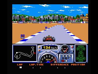 F-1 Spirit: 3D Special (MSX) screenshot: Go for maximum speed