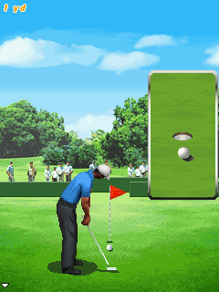 Pro Golf: World Tour 2010 (J2ME) screenshot: Ball going towards the hole