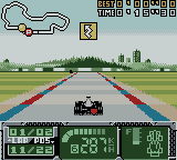 F1 World Grand Prix II for Game Boy Color (Game Boy Color) screenshot: Road is going to get wiggly.