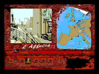 L'Affaire... (MSX) screenshot: Hamburg postcard