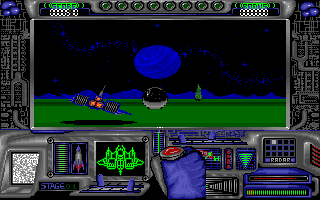Hover Blade (Apple IIgs) screenshot: Black sphere recharges weapons