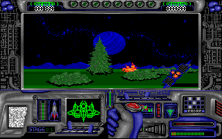 Hover Blade (Apple IIgs) screenshot: Shooting a missile