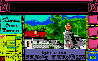 Méwilo (Atari ST) screenshot: At the entrance of Grand Parnasse habitation