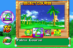 Mario Golf: Advance Tour (Game Boy Advance) screenshot: Selecting a Course