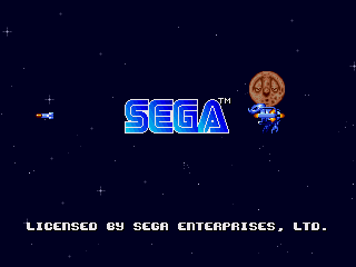 Wiz 'n' Liz (Genesis) screenshot: Sega logo screen featuring the robot from Killing Game Show