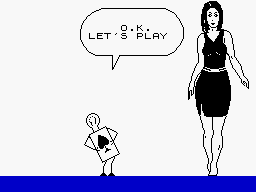 Animated Strip Poker (ZX Spectrum) screenshot: Let's Play... It's animated!
