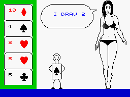 Animated Strip Poker (ZX Spectrum) screenshot: You do that, both of them yes.