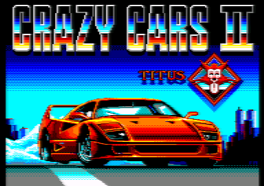 F40 Pursuit Simulator (Amstrad CPC) screenshot: Title screen