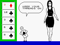 Animated Strip Poker (ZX Spectrum) screenshot: Thanks pal!