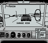 Days of Thunder (Game Boy) screenshot: Different colored cars
