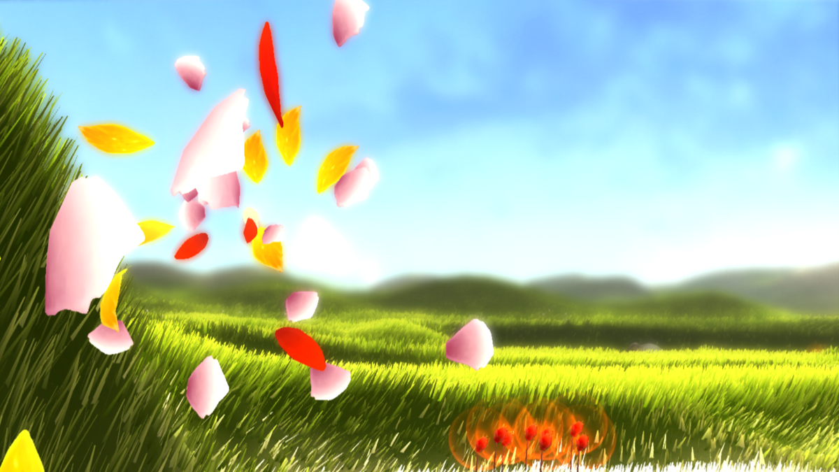 Flower (PlayStation 3) screenshot: Touch the red flowers to "clear" an area