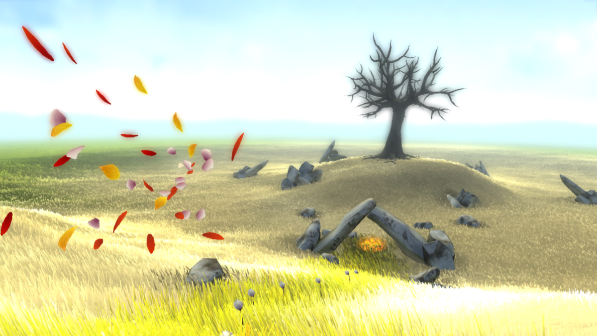 Flower (PlayStation 3) screenshot: In the first level you need to bring this tree to life