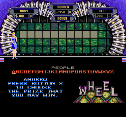 Wheel of Fortune: Deluxe Edition (SNES) screenshot: The bonus round