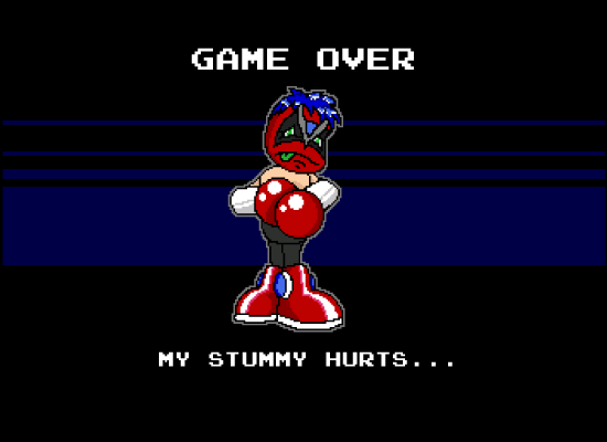 Stinkoman 20X6 (Browser) screenshot: Game over