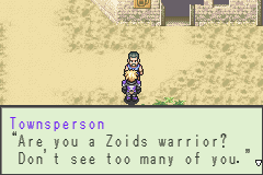 Zoids: Legacy (Game Boy Advance) screenshot: Talking to a guy without a name