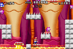 Mario vs. Donkey Kong (Game Boy Advance) screenshot: It's hot in here!