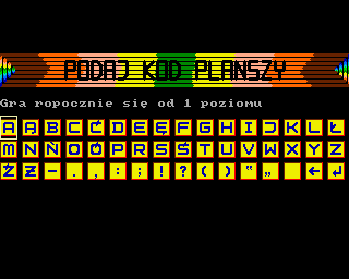 Bobo Kloc (Amiga) screenshot: Enter level code