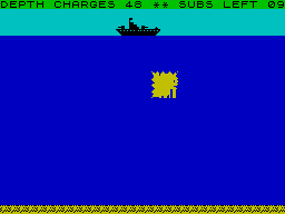 Sub Chase (ZX Spectrum) screenshot: Depth charge detonating