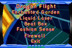 Winx Club: Quest for the Codex (Game Boy Advance) screenshot: Arcade mode lets you access all mini games.