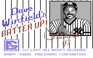 Dave Winfield's Batter Up! (Commodore 64) screenshot: Title screen
