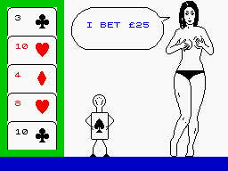 Animated Strip Poker (ZX Spectrum) screenshot: You panther!