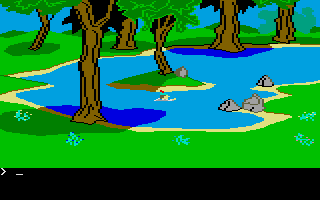 King's Quest II: Romancing the Throne (Atari ST) screenshot: Swimming.