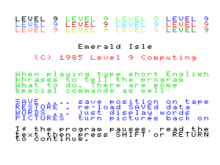Emerald Isle (MSX) screenshot: Loading screen
