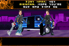 Tony Hawk's Underground 2 (Game Boy Advance) screenshot: Hawk kidnapped us for a training session.