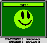 Faceball 2000 (Game Gear) screenshot: You can choose a face for your guy