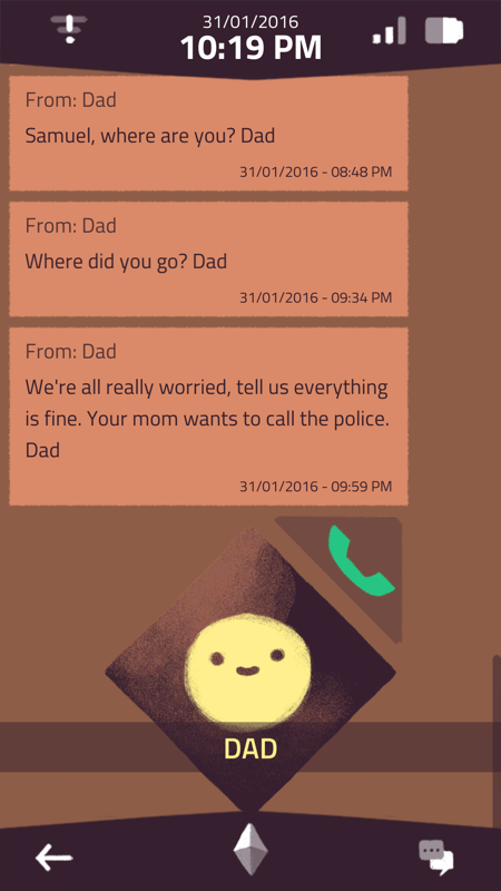 A Normal Lost Phone (Android) screenshot: What happened to the owner of the phone?<br> Dad seems to be worried..