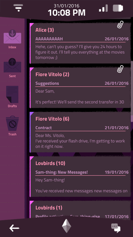 A Normal Lost Phone (Android) screenshot: The email inbox