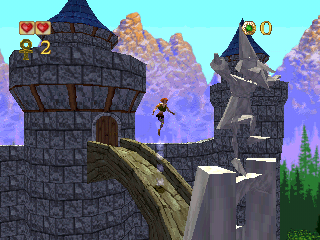 Pandemonium! (PlayStation) screenshot: Old castle, nice weather...
