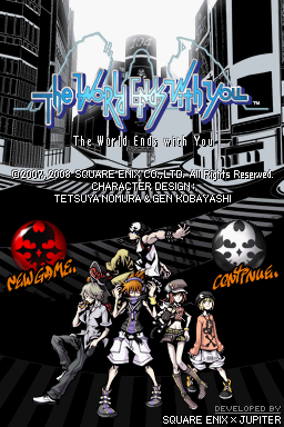 The World Ends with You (Nintendo DS) screenshot: The game's main menu