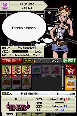 The World Ends with You (Nintendo DS) screenshot: Shopping for items...