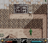 Indiana Jones and the Infernal Machine (Game Boy Color) screenshot: Level 2 - A Russian guard is here.