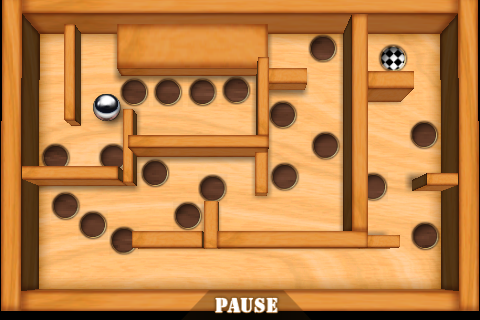 Wooden Labyrinth 3D (iPhone) screenshot: More jumping required