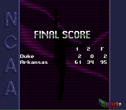 NCAA Final Four Basketball (SNES) screenshot: Final score