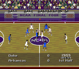 NCAA Final Four Basketball (SNES) screenshot: The tip off