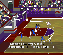 NCAA Final Four Basketball (SNES) screenshot: A foul
