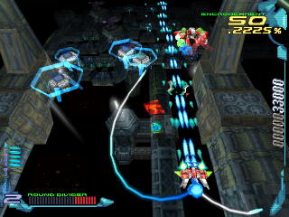 RayCrisis: Series Termination (PlayStation) screenshot: Area 1, hexagon enemies