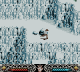 Indiana Jones and the Infernal Machine (Game Boy Color) screenshot: Level 3 - Icy landscape.